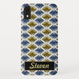 DIAMONDS Golden Blue Gems Individuelle Name Case-Mate iPhone Hülle