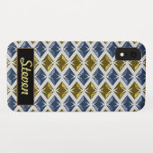 DIAMONDS Golden Blue Gems Individuelle Name Case-Mate iPhone Hülle (Rückseite (Horizontal))