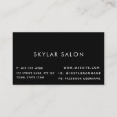 Diamonds Hair Salon Hair Extensions QR Code Visitenkarte (Rückseite)