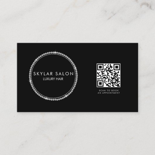 Diamonds Hair Salon Hair Extensions QR Code Visitenkarte (Vorderseite)
