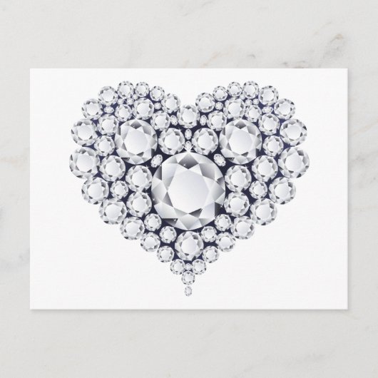 Diamonds Heart Gems Postkarte (Vorderseite)