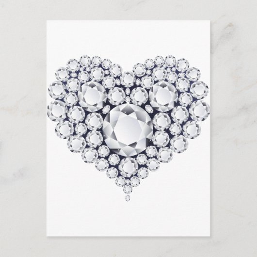 Diamonds Heart Gems Postkarte (Vorderseite)