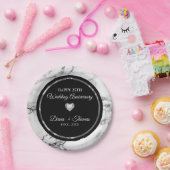 Diamonds Heart on Marbled Pappteller (Party)