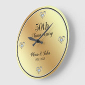 Diamonds Hearts Große Wanduhr (Winkel)