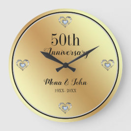 Diamonds Hearts Große Wanduhr