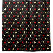 Diamonds Hearts Spades Clubs Playing Cards Muster Duschvorhang (Vorderseite)