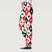 Diamonds Hearts Spades Clubs Playing Cards Muster Leggings (Links)