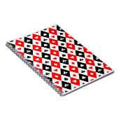 Diamonds Hearts Spades Clubs Playing Cards Muster Notizblock (Rechte Seite)