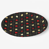 Diamonds Hearts Spades Clubs Playing Cards Muster Pappteller (Schrägansicht)