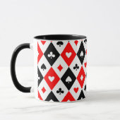 Diamonds Hearts Spades Clubs Playing Cards Muster Tasse (Links)