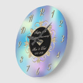 Diamonds Holographic 50. Wedding Anniversary Große Wanduhr (Winkel)