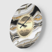 Diamonds Marble 50 Hochzeitstag Große Wanduhr (Winkel)
