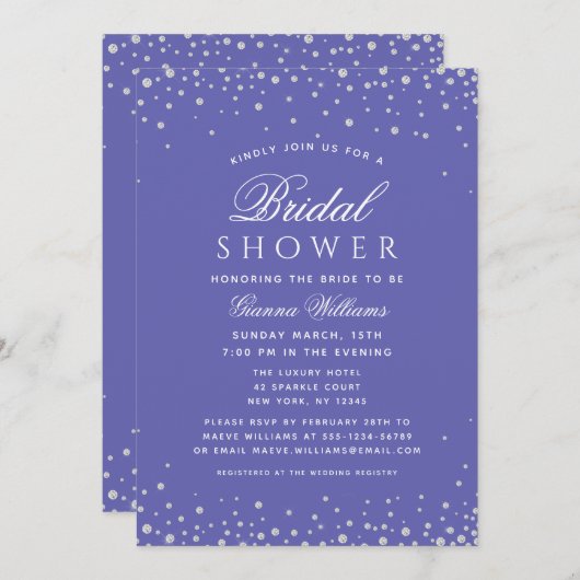 Diamonds Modern Luxus Brautparty Einladung (Vorne/Hinten)