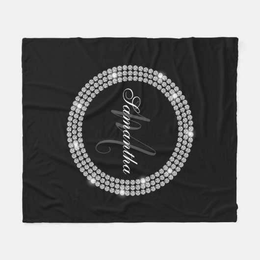 Diamonds Monogram Fleecedecke (Vorderseite (Horizontal))