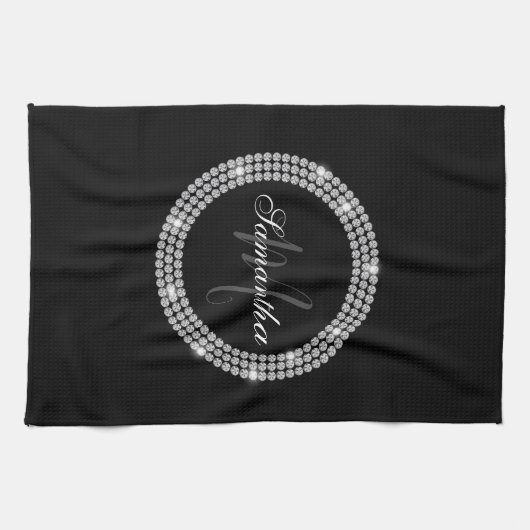 Diamonds Monogram Geschirrtuch (Horizontal)