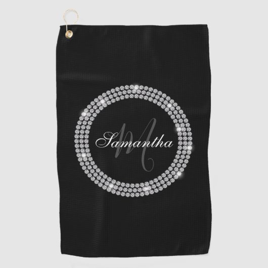 Diamonds Monogram Golfhandtuch (Vorderseite)