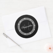 Diamonds Monogram Runder Aufkleber (Umschlag)