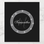 Diamonds Monogram Weinetikett (Einzelnes Label)