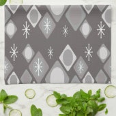 Diamonds Ovals Sternexplosionen Dunkelgrau Geschirrtuch (Gefaltet)