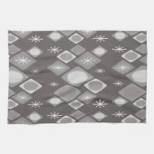 Diamonds Ovals Sternexplosionen Dunkelgrau Geschirrtuch (Horizontal)