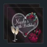 Diamonds Pearls Dark Heart High Heels Geburtstag Einladung<br><div class="desc">Anpassen für Ihre Anforderungen</div>