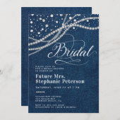 Diamonds Pearls Elegant Future Mrs. Brautparty Einladung (Vorne/Hinten)