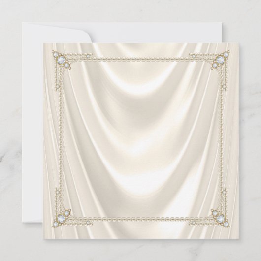 Diamonds Pearls Satin Pink Princess Baby Dusche Einladung (Rückseite)