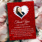 Diamonds Red Funerary Foto Beileid Danke Karte