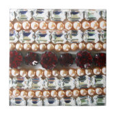 Diamonds Rhinestones Perlen Vintager Schmuck Fliese (Vorderseite)