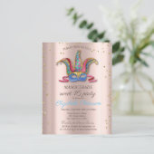 Diamonds Rose Gold Farbige Maske Sweet 16 Einladungspostkarte (Stehend Vorderseite)