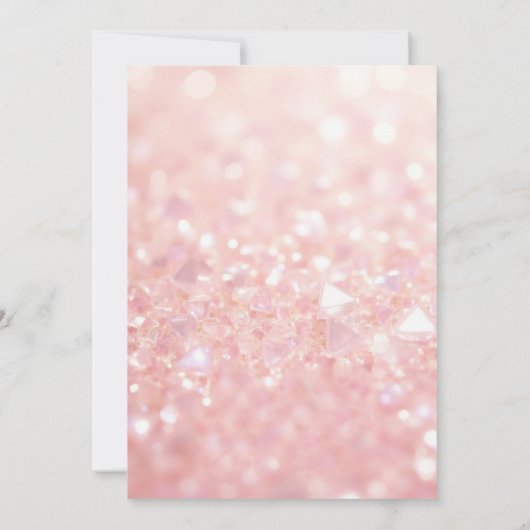 Diamonds Rose Gold Modernes Chic Foto Sweet 16 Einladung (Rückseite)