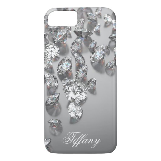 Diamonds Shiny Sparkling Bling Mit Monogramm Case-Mate iPhone Hülle (Rückseite)
