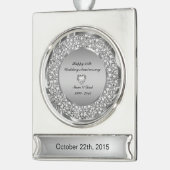 Diamonds & Silver 25th Wedding Anniversary Banner-Ornament Silber (Links)