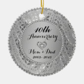 Diamonds & Silver 25th Wedding Anniversary Keramikornament (Vorne)