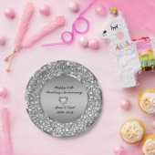 Diamonds & Silver 25th Wedding Anniversary Pappteller (Party)