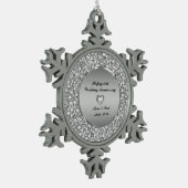Diamonds & Silver 25th Wedding Anniversary Schneeflocken Zinn-Ornament (Links)