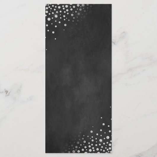 Diamonds Silver Chalkboard Menü | Menükarte (Rückseite)