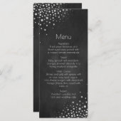 Diamonds Silver Chalkboard Menü | Menükarte (Vorne/Hinten)