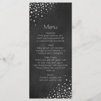 Diamonds Silver Chalkboard Menü | Menükarte