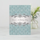 Diamonds Silver Jeder Anlass Party Einladung (Stehend Vorderseite)