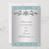 Diamonds Silver Jeder Anlass Party Einladung (Rückseite)