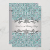 Diamonds Silver Jeder Anlass Party Einladung (Vorne/Hinten)