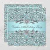 Diamonds Silver Jeder Anlass Party Einladung (Vorne/Hinten)