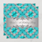 Diamonds Silver Jeder Anlass Party Einladung (Vorne/Hinten)