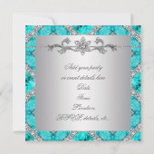 Diamonds Silver Jeder Anlass Party Einladung (Rückseite)