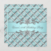 Diamonds Silver Jeder Anlass Party Einladung (Vorne/Hinten)