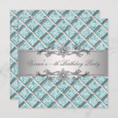 Diamonds Silver Jeder Anlass Party Einladung (Vorne/Hinten)