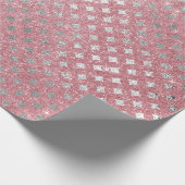 Diamonds Silver Pink Rose Gold Glitzer Geschenkpapier (Ecke)