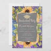 Diamonds Sonnenblumen Paint Splash Abschluss Einladung (Vorderseite)