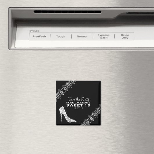 Diamonds Stiletto Heelses Sweet 16 Save the Date B Magnet (In Situ (Geschirrspüler))